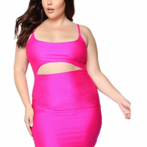 Women's Pink Cutout Dress - Picture 1 of 4